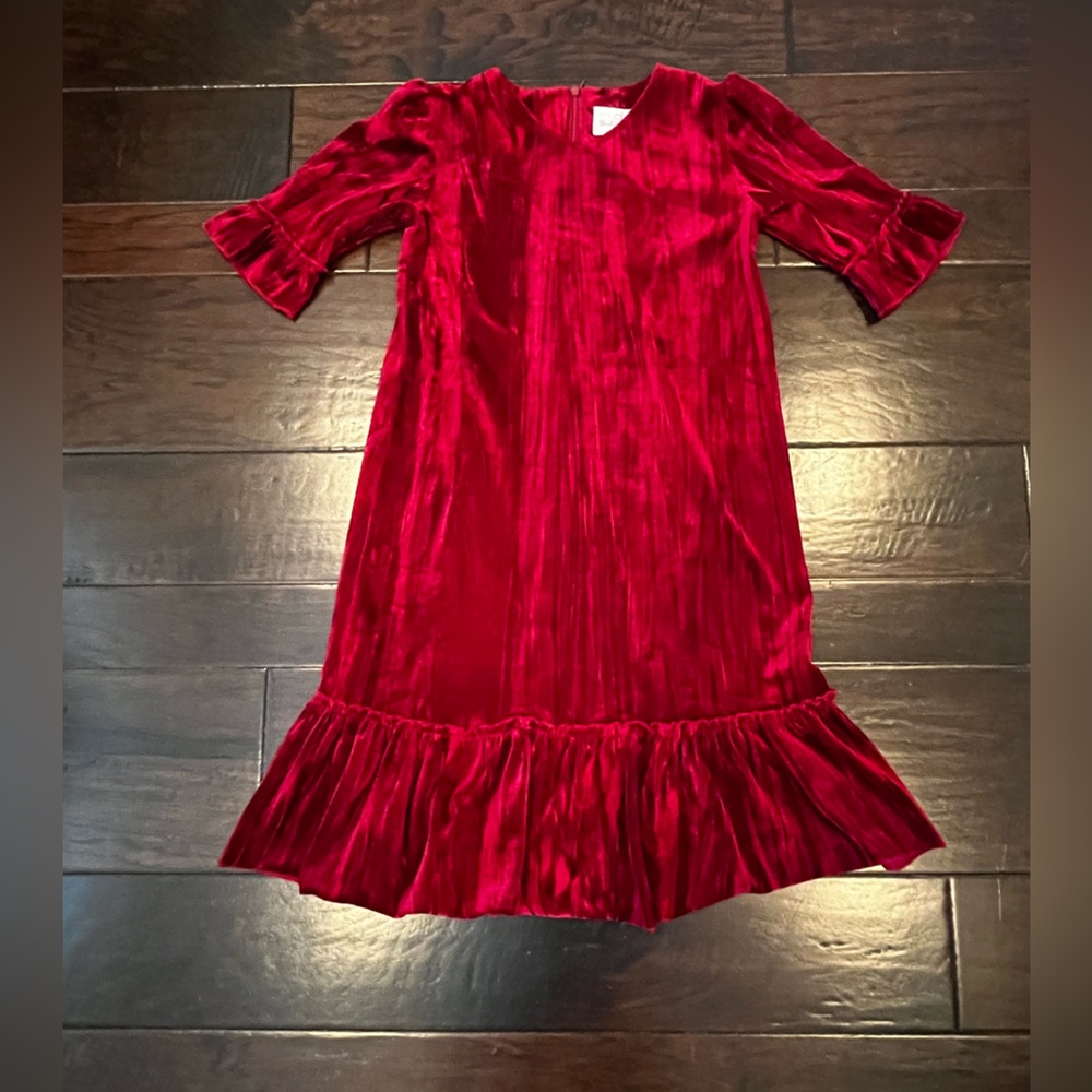 Dainty Jewells cranberry Red Crushed Velvet Dress; Size Large